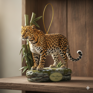 Fine-china leopard ornament